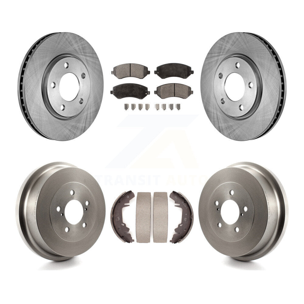 Rotor de frein à disque avant et arrière, Kit de plaquettes et de tambour semi-métalliques pour Dodge Grand Carava