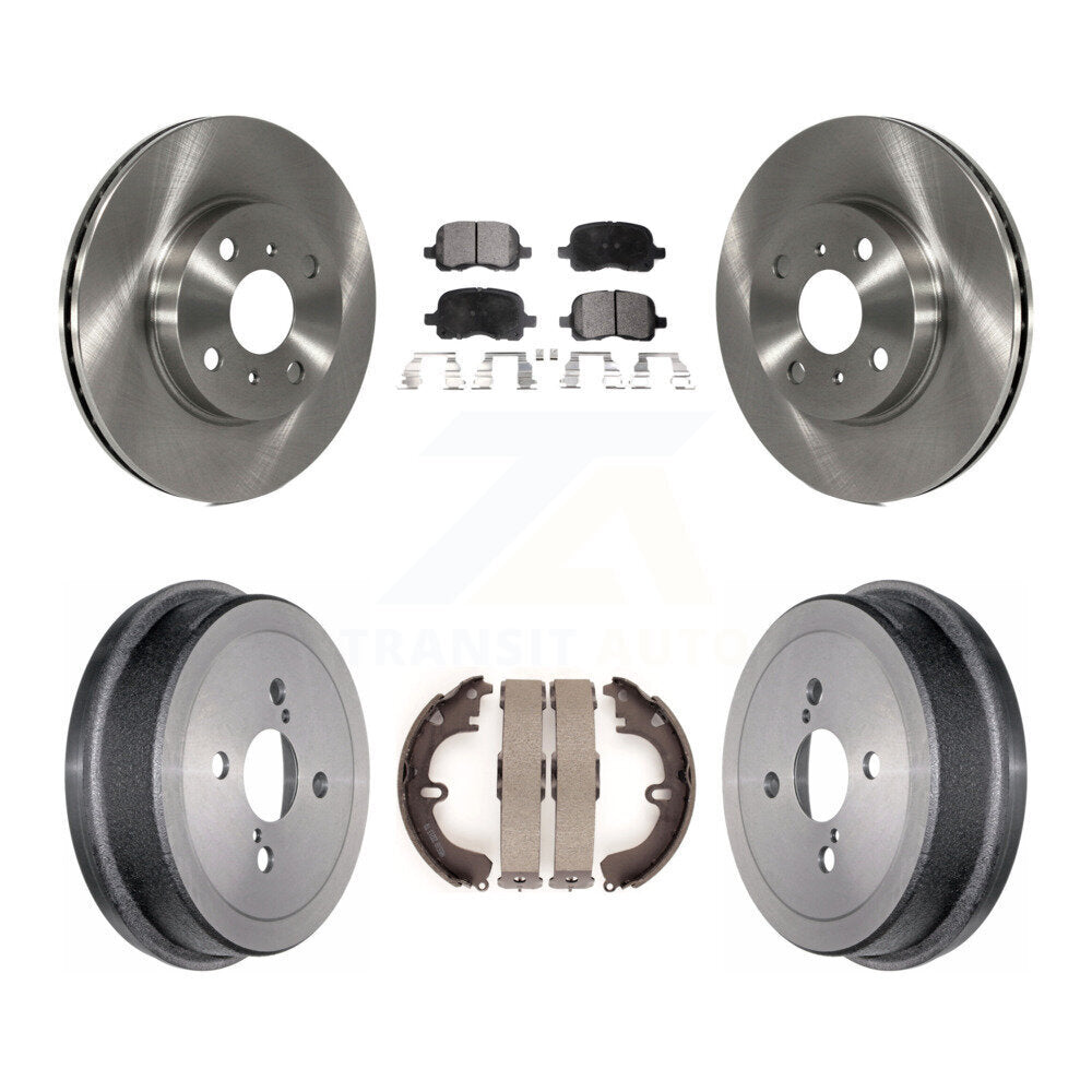 Rotors de frein à disque avant et arrière, plaquettes semi-métalliques et Kit de tambour pour Toyota Corolla