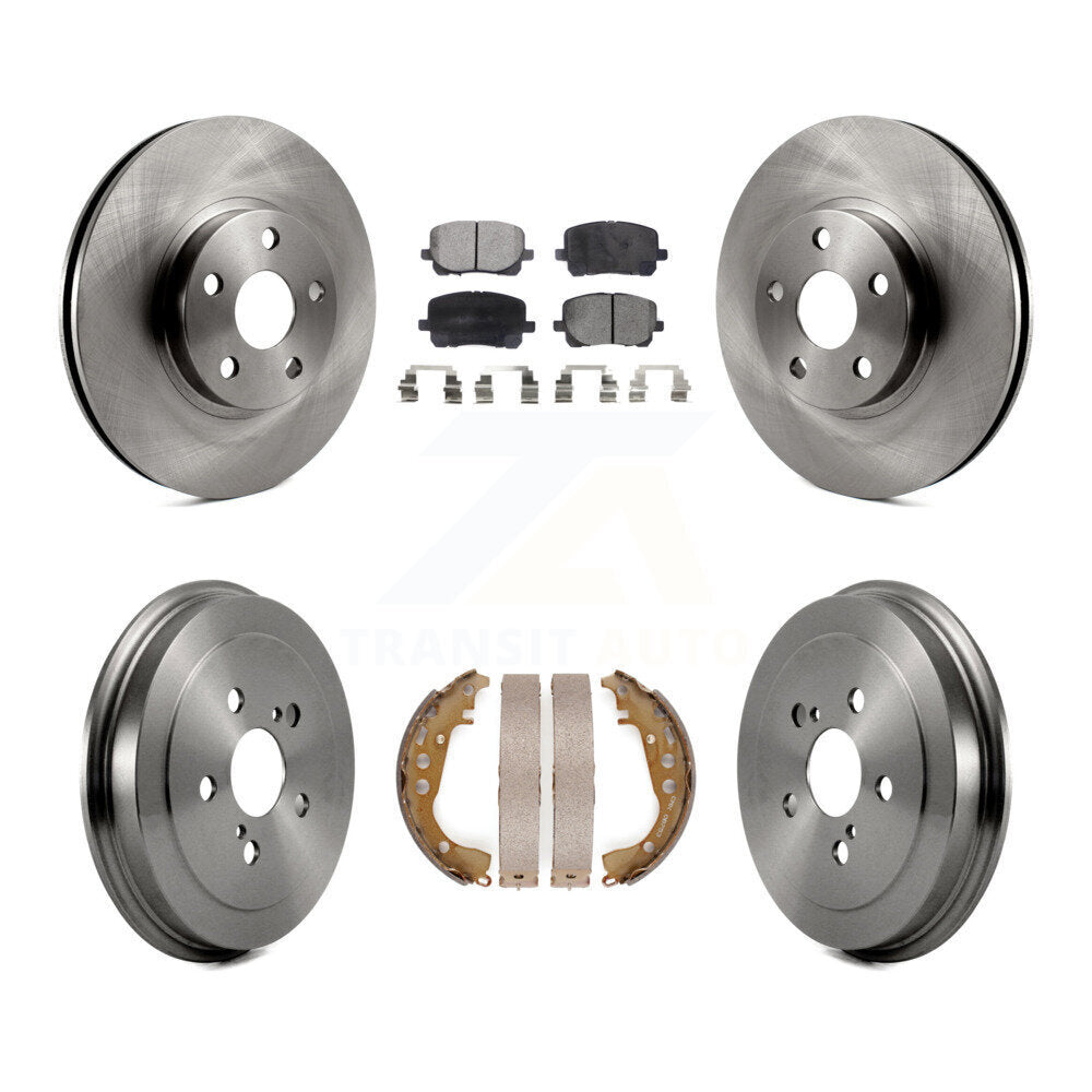 Rotors de frein à disque avant et arrière, plaquettes semi-métalliques et Kit de tambour pour Toyota Corolla