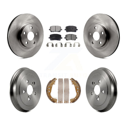 Rotors de frein à disque avant et arrière, plaquettes semi-métalliques et Kit de tambour pour Toyota Corolla