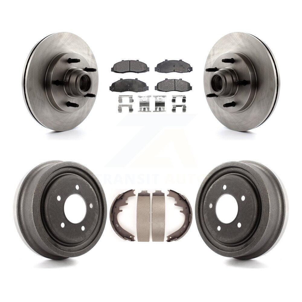 Rotors de frein à disque avant et arrière, plaquettes semi-métalliques et Kit de tambour pour Ford F-150