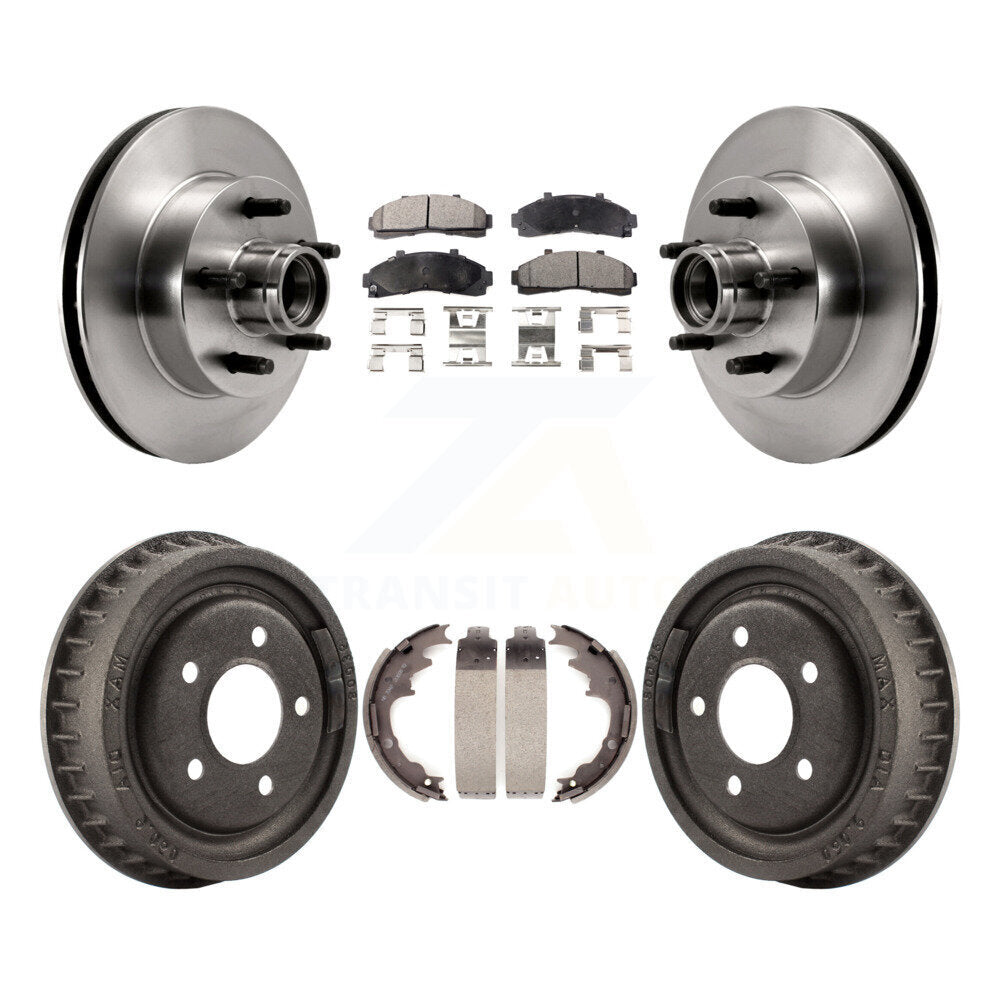 Rotors de frein avant et arrière, Kit de plaquettes et de tambour semi-métalliques pour Ford Ranger Mazda B400