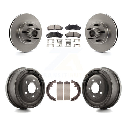 Rotors de frein à disque avant et arrière, plaquettes semi-métalliques et Kit de tambour pour la gamme Ford