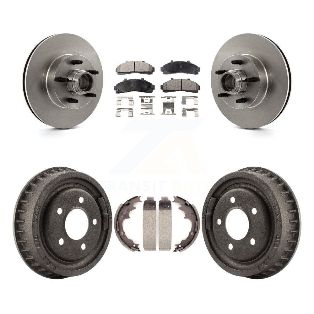 Rotors de frein à disque avant et arrière, plaquettes semi-métalliques et Kit de tambour pour la gamme Ford