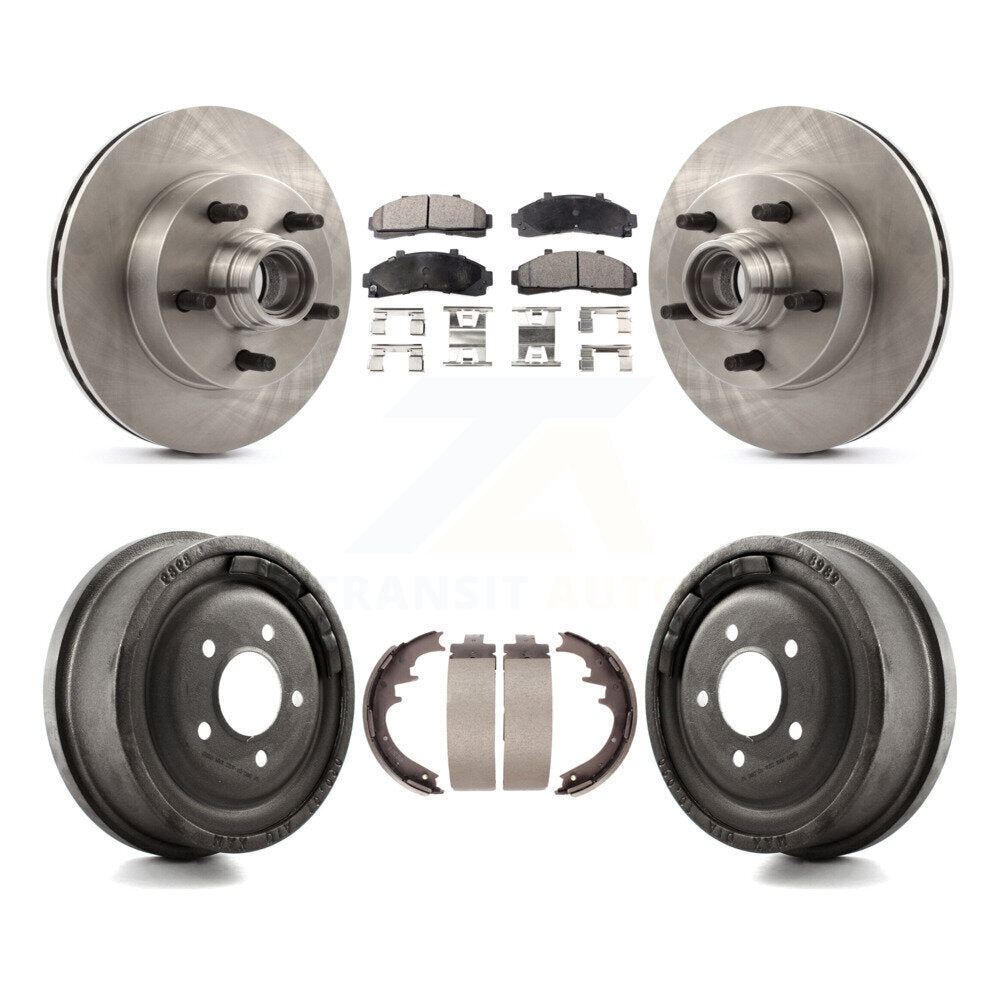 Rotors de frein à disque avant et arrière, plaquettes semi-métalliques et Kit de tambour pour Mazda B400
