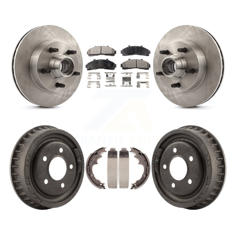 Rotors de frein à disque avant et arrière, plaquettes semi-métalliques et Kit de tambour pour Mazda B400