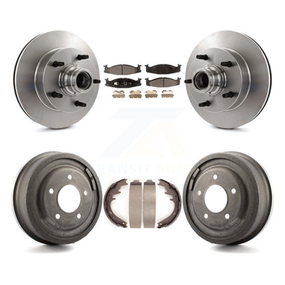Rotors de frein à disque avant et arrière, Kit de tambour à plaquettes semi-métalliques pour Ford E-150 Econolin