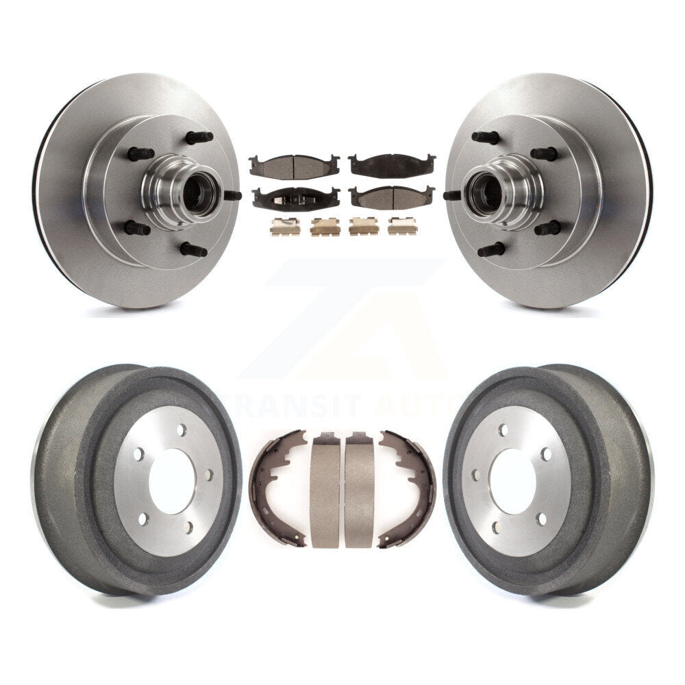Rotors de frein à disque avant et arrière, Kit de tambour à plaquettes semi-métalliques pour Ford E-150 Econolin