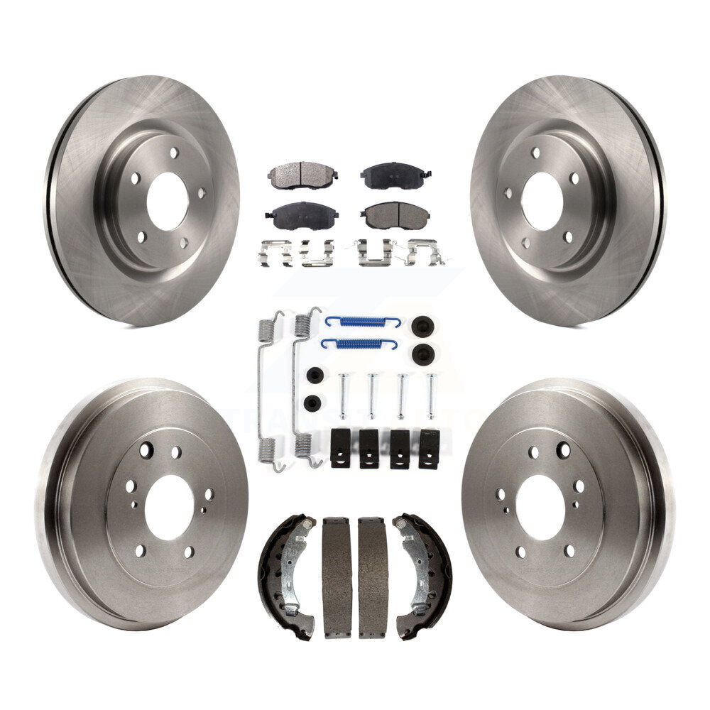 Rotor de frein à disque avant et arrière, Kit de plaquettes et de tambour semi-métalliques (7 pièces) pour Nissan Sentr