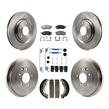 Rotor de frein à disque avant et arrière, Kit de plaquettes et de tambour semi-métalliques (7 pièces) pour Nissan Sentr
