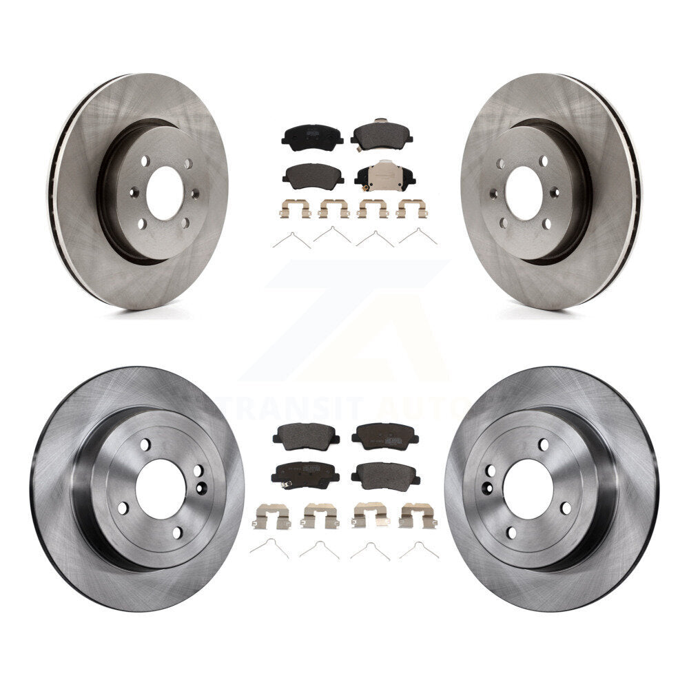 Kit de rotor de frein à disque avant et arrière et plaquettes semi-métalliques pour Kia Rio Hyundai Accen