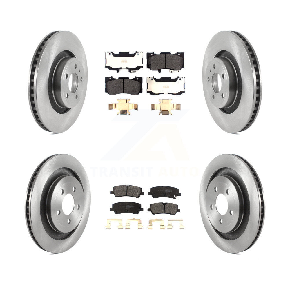 Kit de rotors de frein à disque avant et arrière et plaquettes semi-métalliques pour Ford Mustang