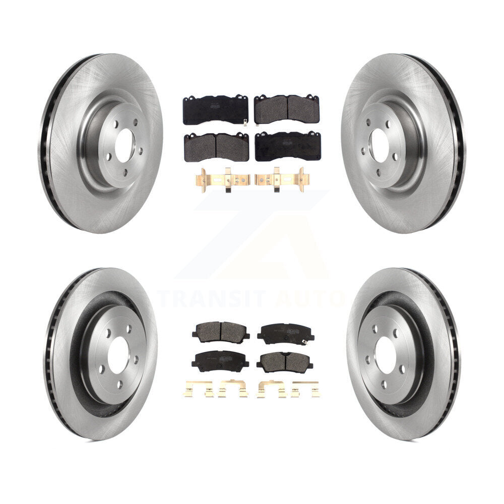 Kit de rotors de frein à disque avant et arrière et plaquettes semi-métalliques pour Ford Mustang