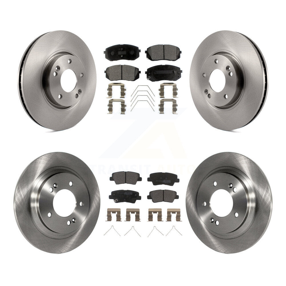 Rotors de frein à disque avant et arrière et kit de plaquettes semi-métalliques pour Kia Soul E 2017 – 2019