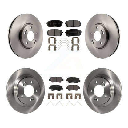 Rotors de frein à disque avant et arrière et kit de plaquettes semi-métalliques pour Kia Soul E 2017 – 2019