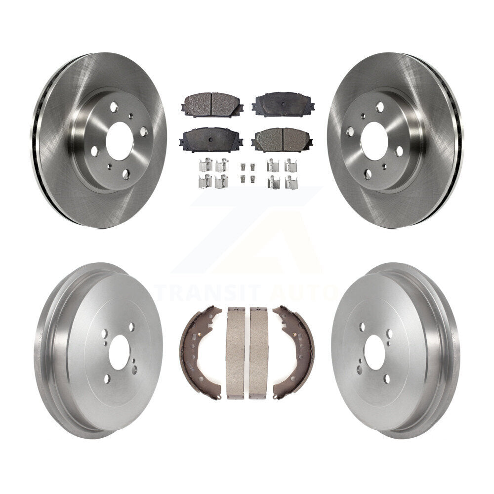 Rotors de frein avant et arrière, Kit de plaquettes et de tambour semi-métalliques pour Toyota Prius C Scion i