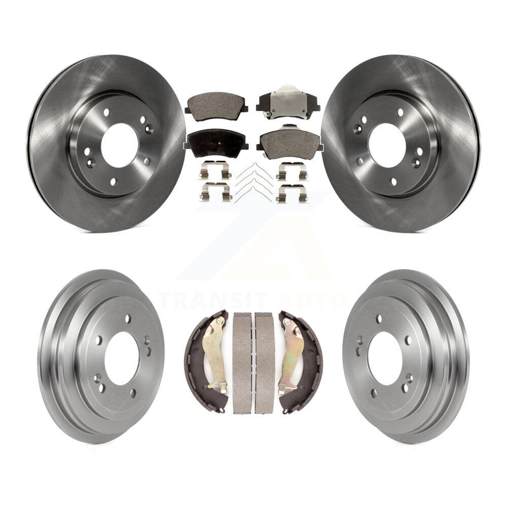 Rotors de frein à disque avant et arrière, plaquettes semi-métalliques et Kit de tambour pour Hyundai Elantr
