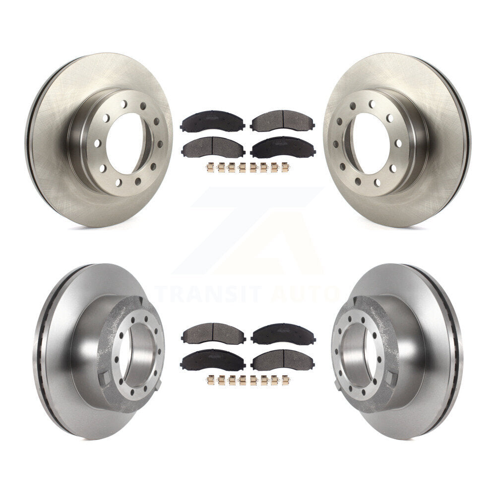 Kit de rotor de frein avant et arrière et plaquettes semi-métalliques pour Ford F-450 Super Duty F-55