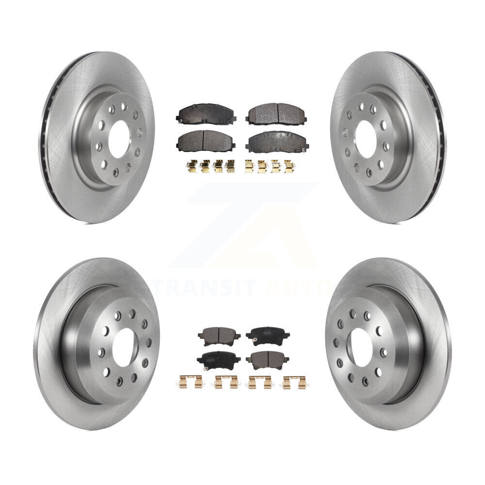Kit de rotors de frein à disque avant et arrière et plaquettes semi-métalliques pour Jeep Wrangler