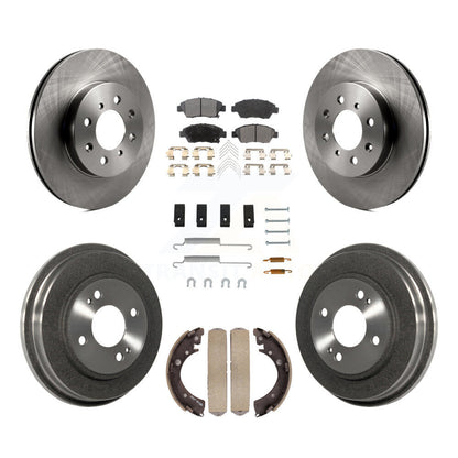 Rotor de frein à disque avant et arrière, Kit de plaquettes et de tambour semi-métalliques (7 pièces) pour Honda Civi
