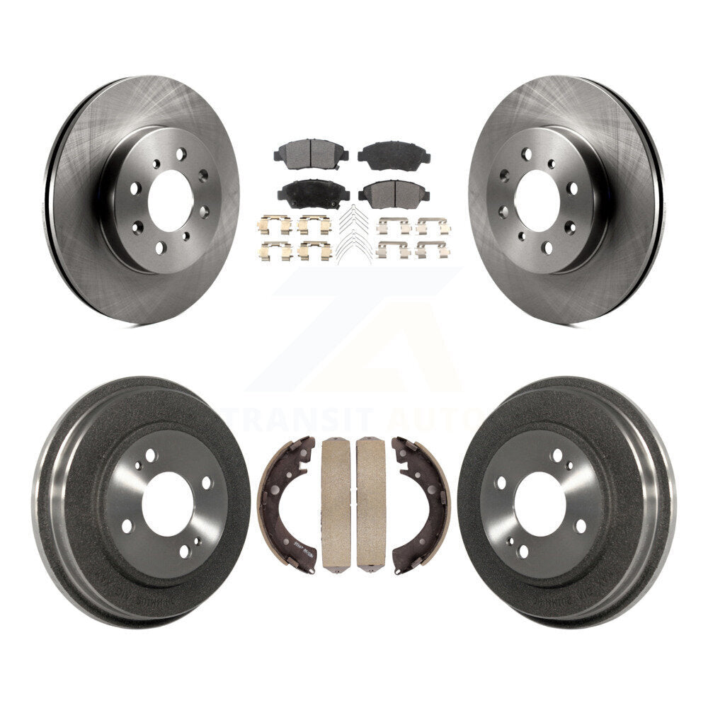 Rotors de frein à disque avant et arrière, plaquettes semi-métalliques et Kit de tambour pour Honda Civic
