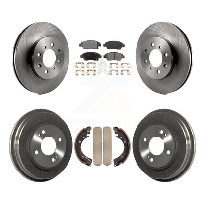 Rotors de frein à disque avant et arrière, plaquettes semi-métalliques et Kit de tambour pour Honda Civic
