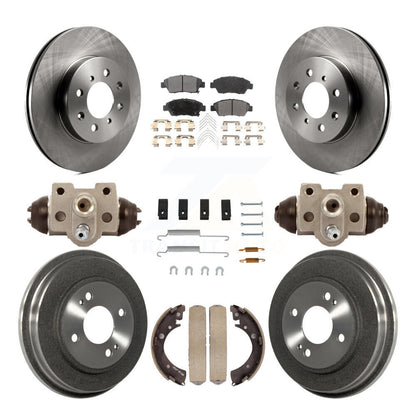 Rotor de frein à disque avant et arrière, Kit de plaquettes et de tambour semi-métalliques (9 pièces) pour Honda Civi