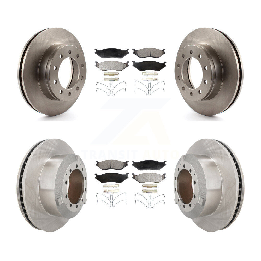Kit de rotor de frein avant et arrière et plaquettes semi-métalliques pour Ford F-450 Super Duty F-55
