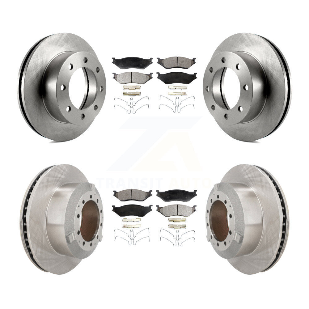 Kit de rotors de frein à disque avant et arrière et plaquettes semi-métalliques pour Ford F-450 Super Dut