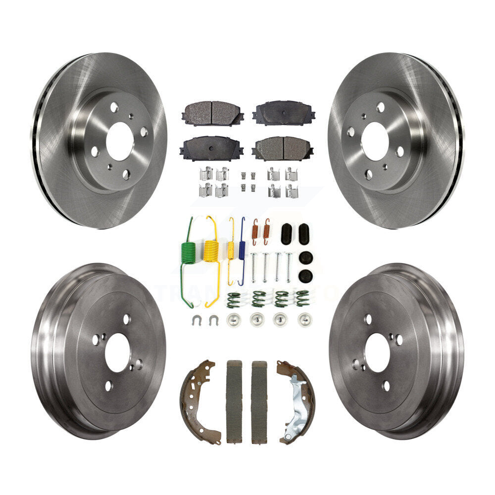 Rotors de frein à disque avant et arrière, Kit de plaquettes et de tambour semi-métalliques (7 pièces) pour Toyota Yari
