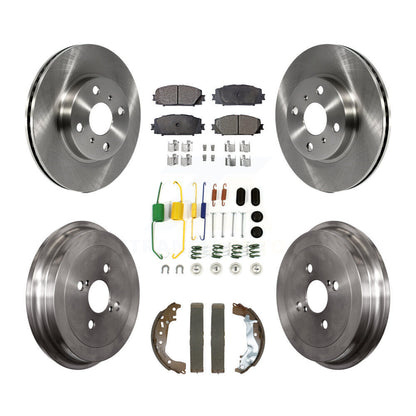 Rotors de frein à disque avant et arrière, Kit de plaquettes et de tambour semi-métalliques (7 pièces) pour Toyota Yari