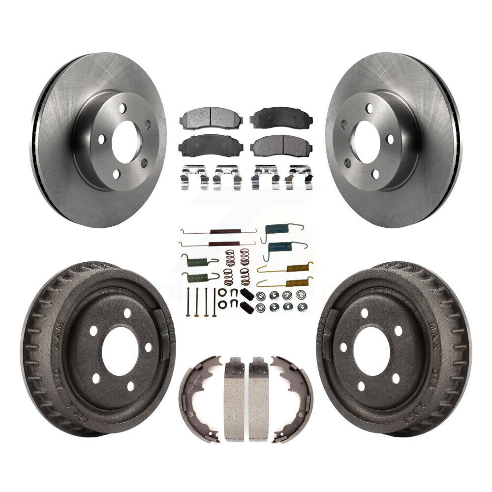 Rotor de frein à disque avant et arrière, Kit de plaquettes et de tambour semi-métalliques (7 pièces) pour Mazda B400