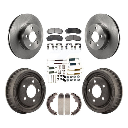 Rotor de frein à disque avant et arrière, Kit de plaquettes et de tambour semi-métalliques (7 pièces) pour Mazda B400
