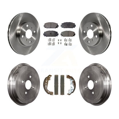 Rotors de frein à disque avant et arrière, plaquettes semi-métalliques et Kit de tambour pour Toyota Yaris