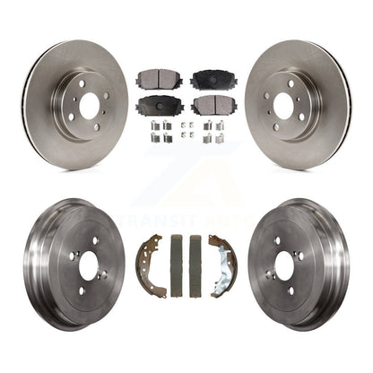Rotors de frein à disque avant et arrière, plaquettes semi-métalliques et Kit de tambour pour Toyota Yaris