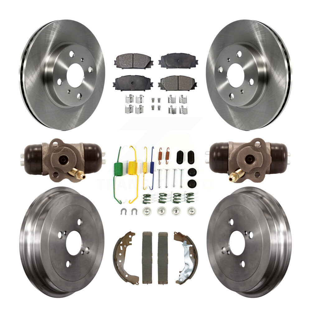 Rotors de frein à disque avant et arrière, Kit de plaquettes et de tambour semi-métalliques (9 pièces) pour Toyota Yari