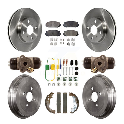 Rotors de frein à disque avant et arrière, Kit de plaquettes et de tambour semi-métalliques (9 pièces) pour Toyota Yari