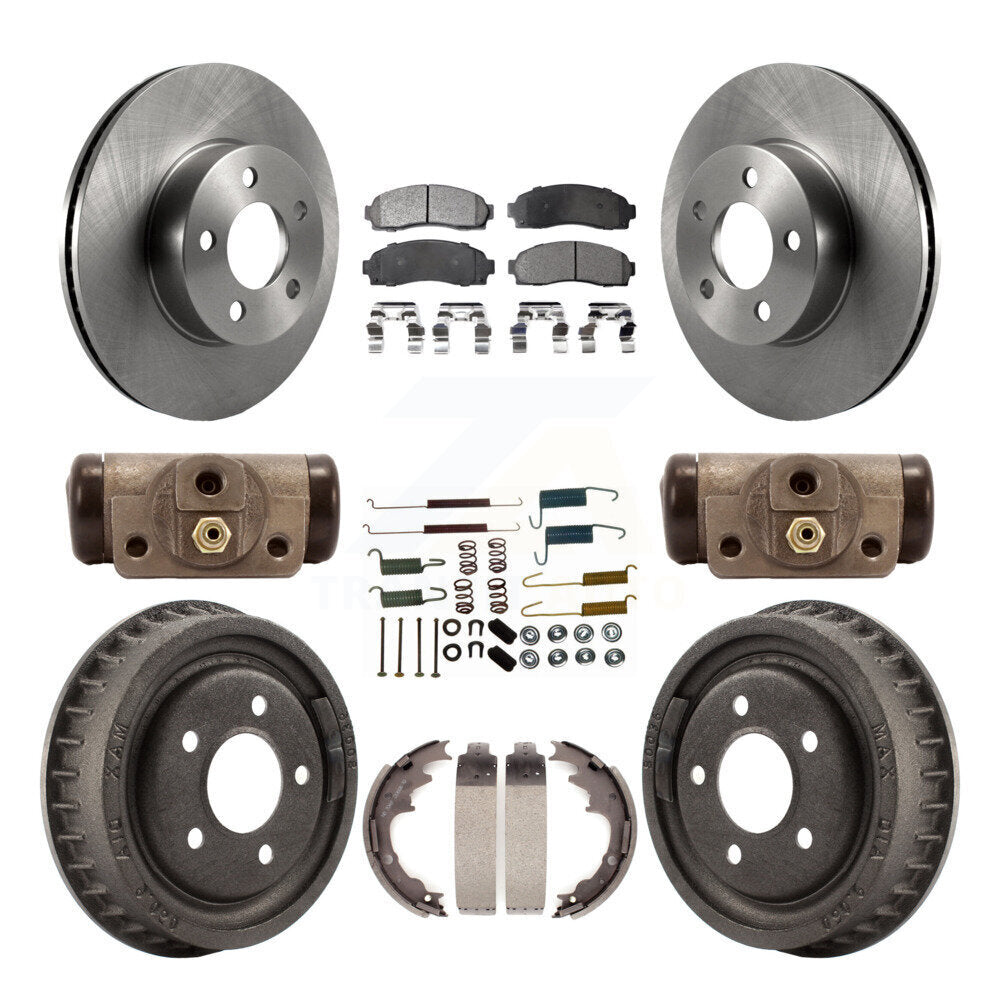 Rotor de frein à disque avant et arrière, Kit de plaquettes et de tambour semi-métalliques (9 pièces) pour Mazda B400