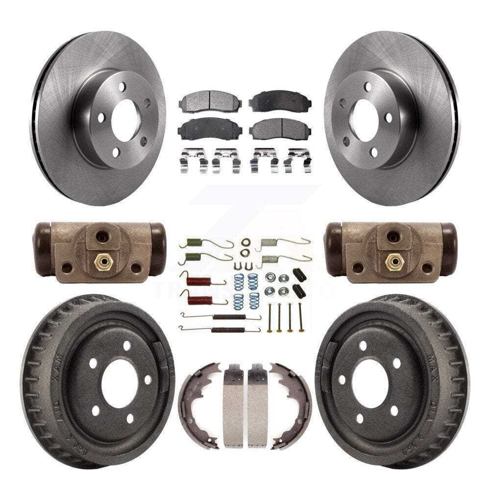 Rotor de frein à disque avant et arrière, Kit de plaquettes et de tambour semi-métalliques (9 pièces) pour Mazda B400