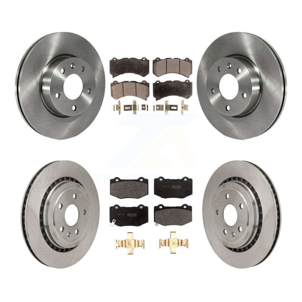 Kit de rotors de frein à disque avant et arrière et plaquettes semi-métalliques pour Cadillac ATS V 2017