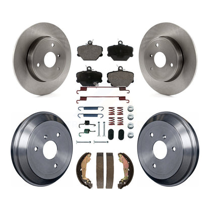 Rotors de frein à disque avant et arrière, Kit de tampons et de tambour semi-métalliques (7 pièces) pour Smart Fortw