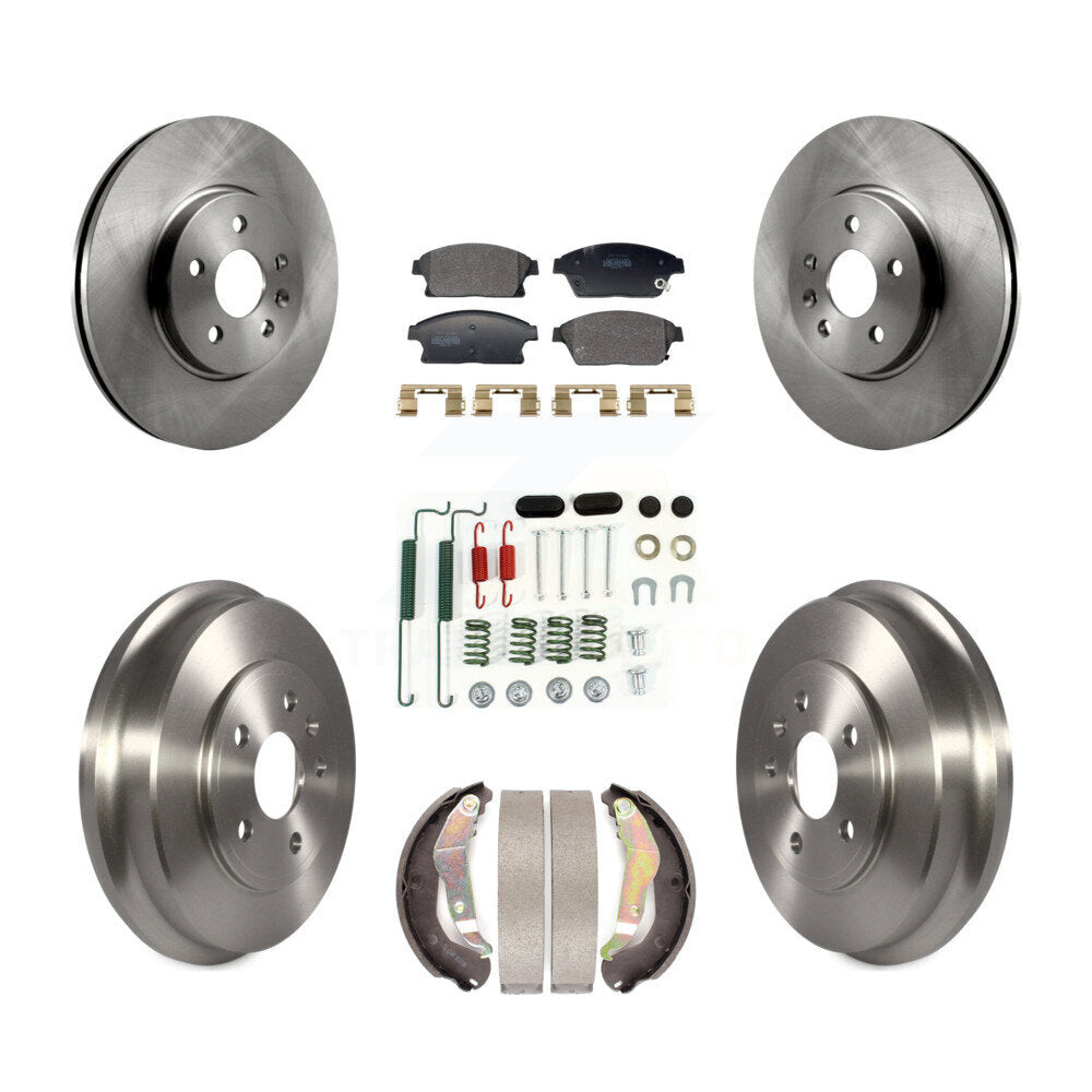 Rotors de frein à disque avant et arrière, Kit de tambour à plaquettes semi-métalliques (7 pièces) pour Chevrolet Tra