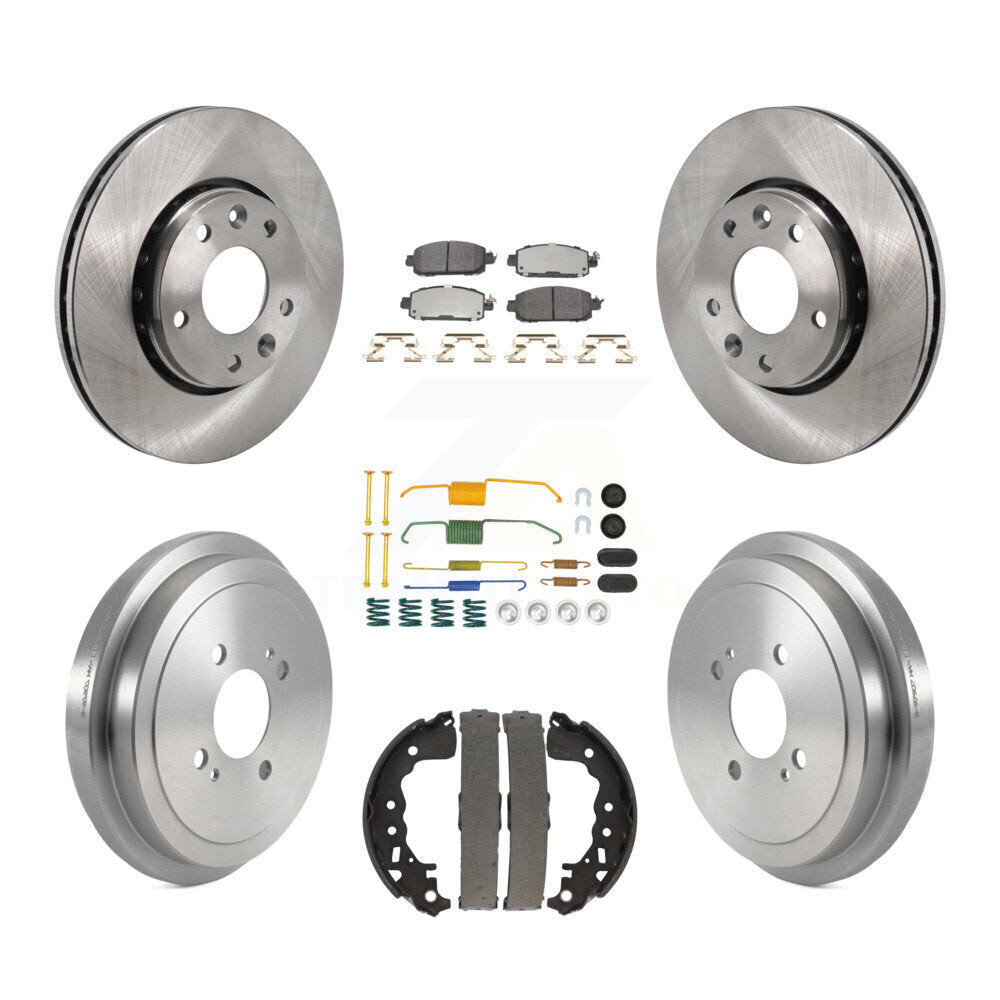 Rotors de frein à disque avant et arrière, Kit de tampons et de tambour semi-métalliques (7 pièces) pour Nissan Kick