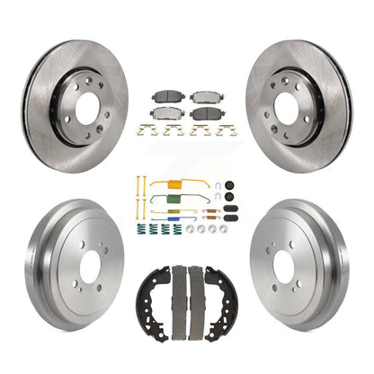 Rotors de frein à disque avant et arrière, Kit de tampons et de tambour semi-métalliques (7 pièces) pour Nissan Kick