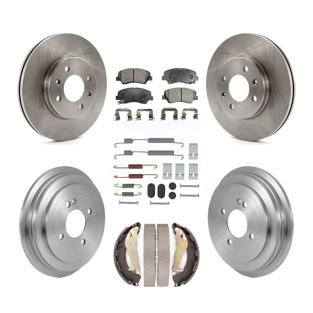 Kit de tambour à plaquettes semi-métalliques pour Rotor de frein avant et arrière (7 pièces) pour Hyundai Accen 12-17