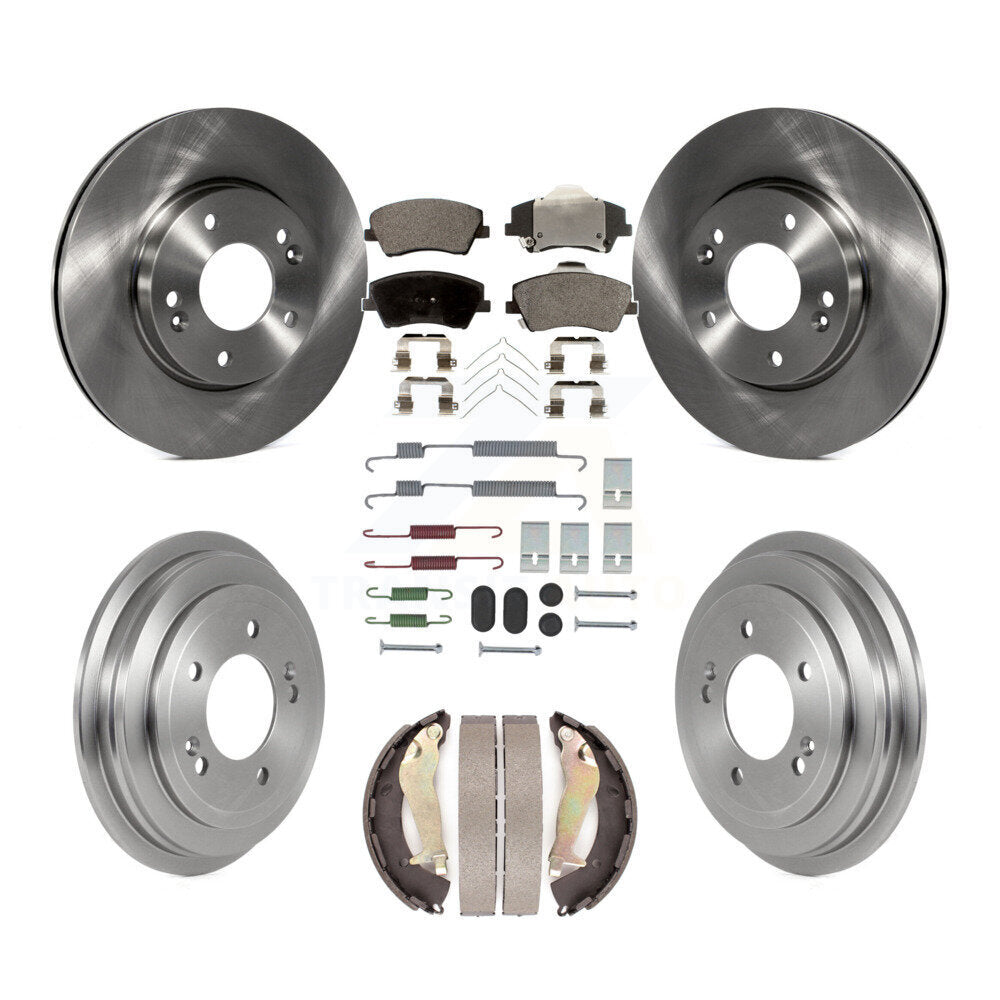 Kit de tambour à plaquettes semi-métalliques, Rotor de frein à disque avant et arrière (7 pièces) pour Hyundai Elantr