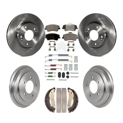 Kit de tambour à plaquettes semi-métalliques, Rotor de frein à disque avant et arrière (7 pièces) pour Hyundai Elantr