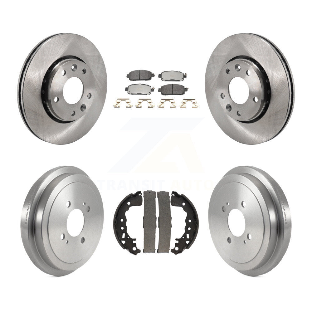 Rotors de frein à disque avant et arrière, plaquettes semi-métalliques et Kit de tambour pour Nissan Kicks