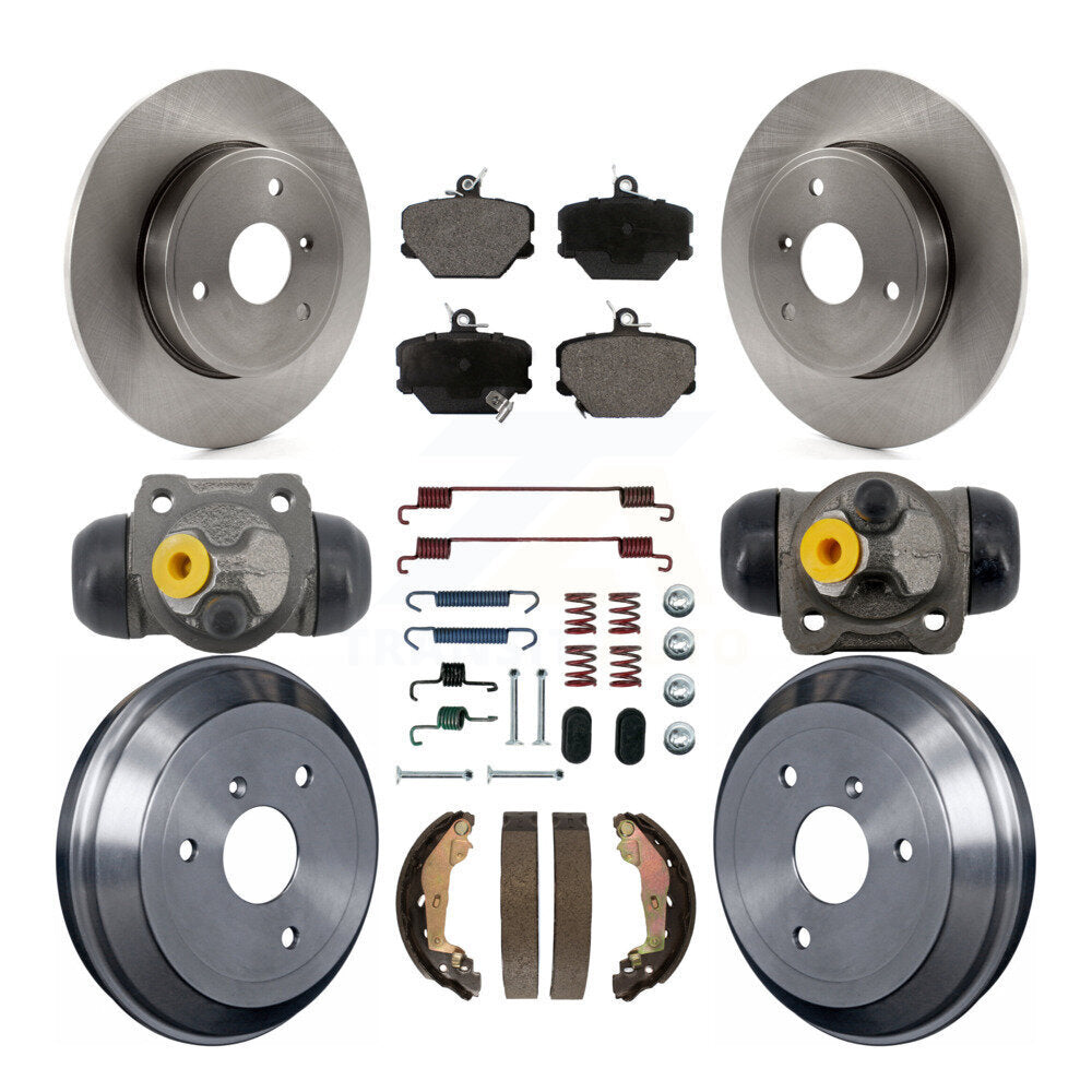 Rotors de frein à disque avant et arrière, Kit de tampons et de tambour semi-métalliques (9 pièces) pour Smart Fortw