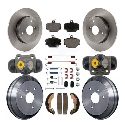 Rotors de frein à disque avant et arrière, Kit de tampons et de tambour semi-métalliques (9 pièces) pour Smart Fortw